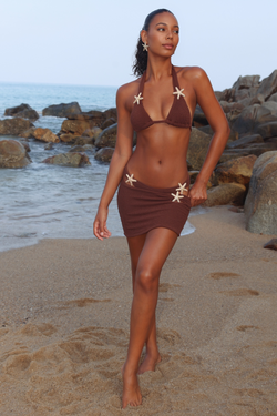 Scrunch 'Laguna' Coffee Mini Skirt