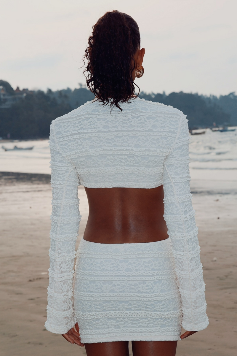 'Whitehaven' Lace Nautilus Cut-Out Mini Dress