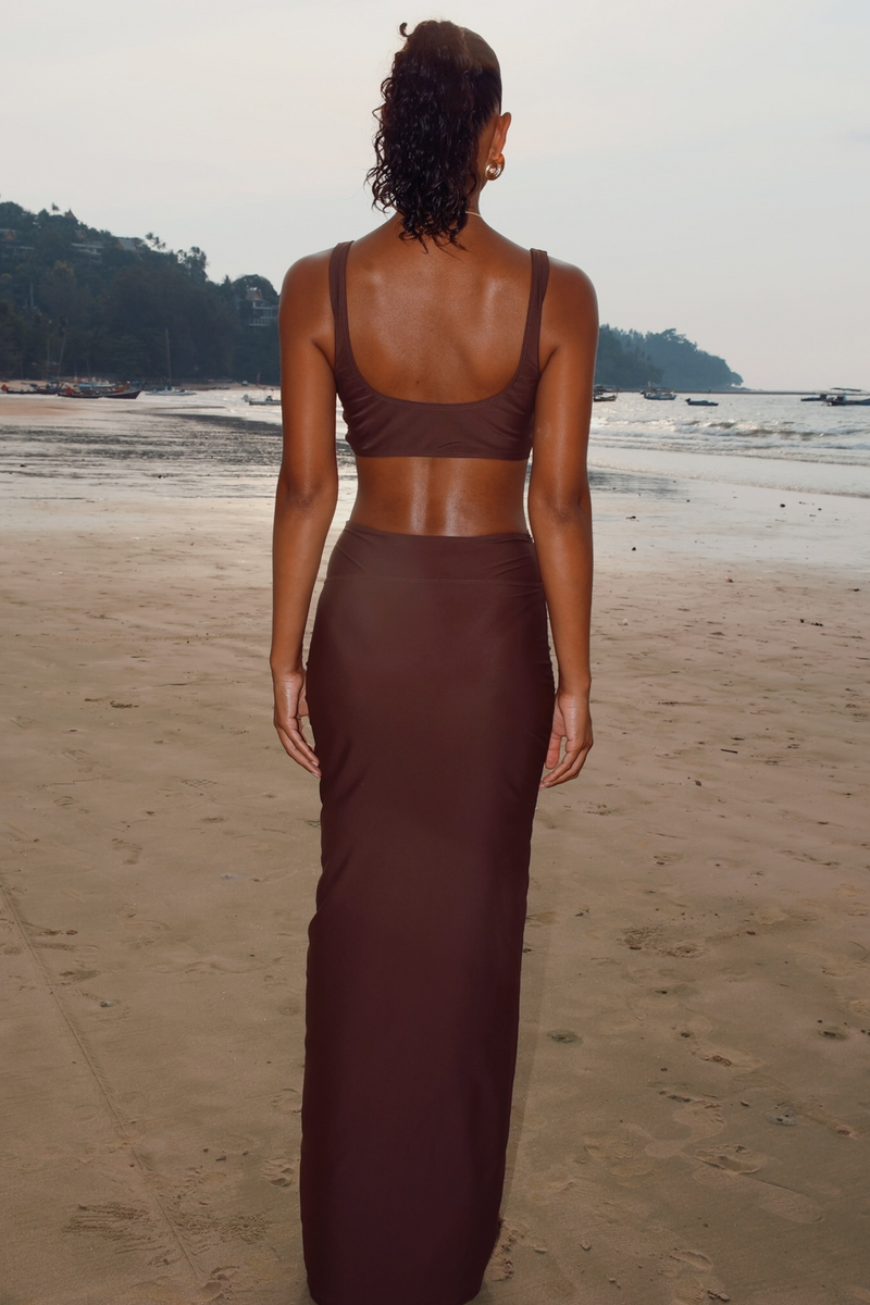 'Kololi' Coffee Nautilus Maxi Skirt