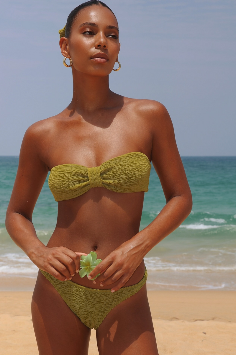 'Olive' Scrunch Bandeau Bikini Top